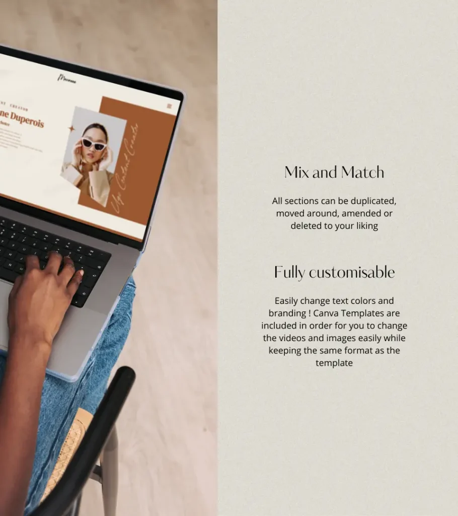 Mariannne an Elementor Template Kit, Website Template UGC Creator Portfolio 3